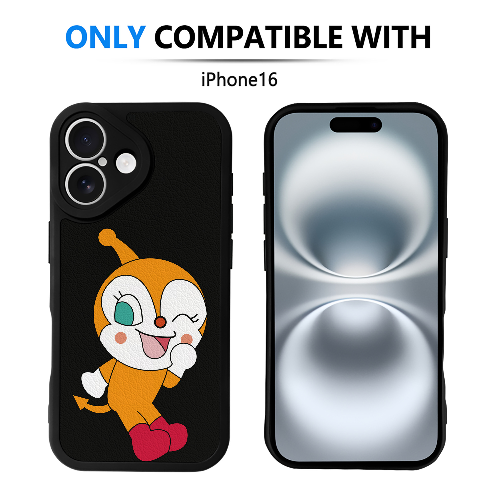 （画像用） アンパンマン Anpanman 【iPhone 16シリーズ対応】シリコンスマホケース（レザー調） 材質：シリコン